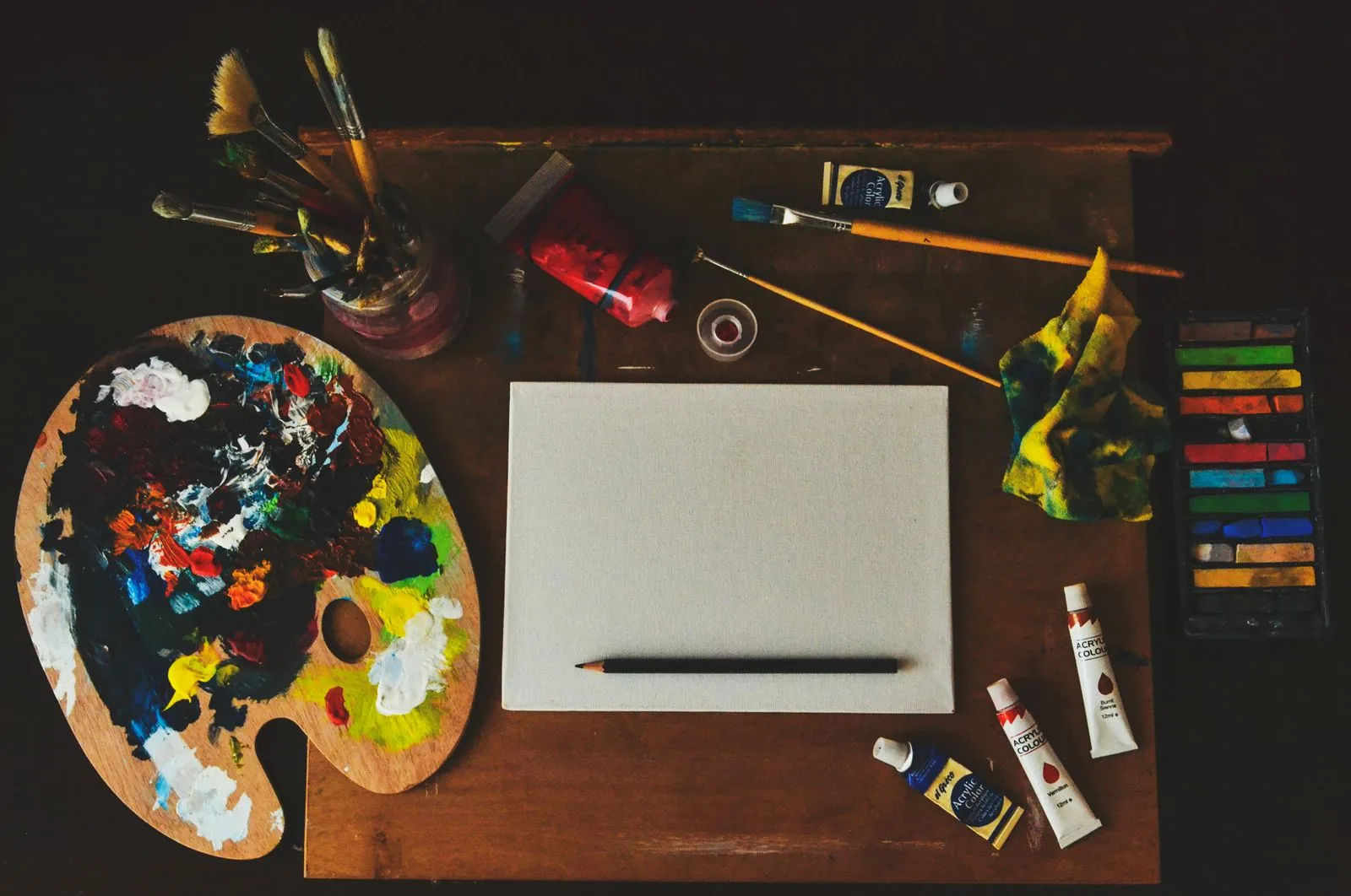 Colour tools and creative materials used when building a brand system