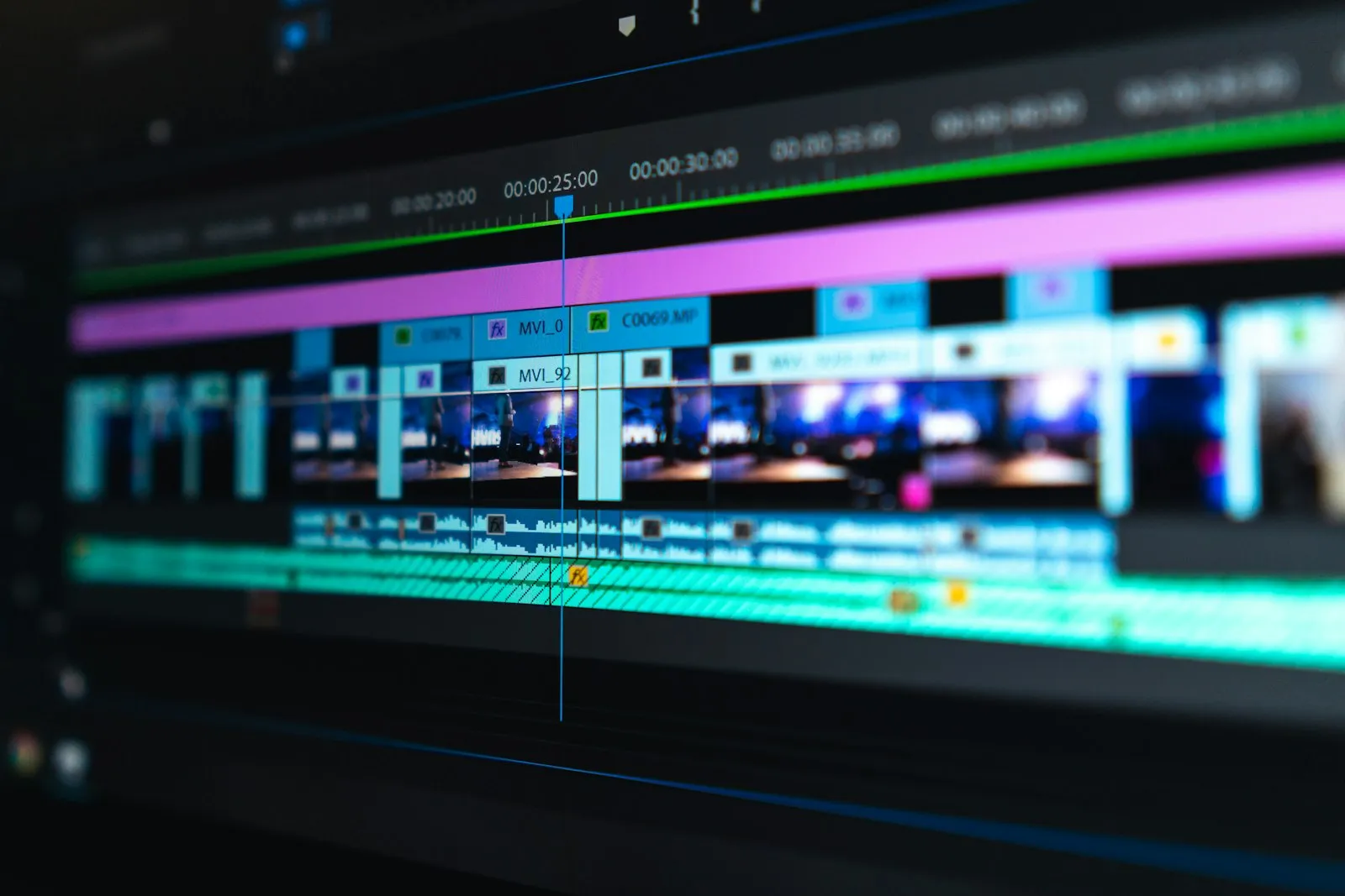 Editing timeline representing craft and timing decisions in motion work
