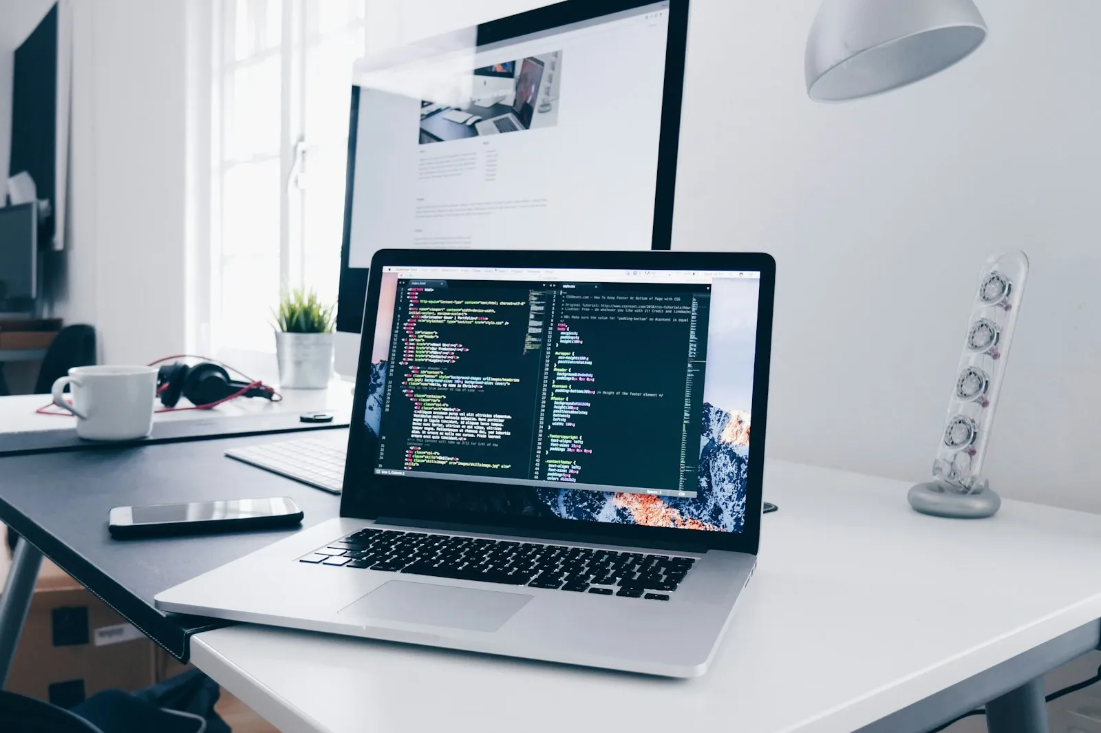 Developer laptop setup used for shipping and reviewing code