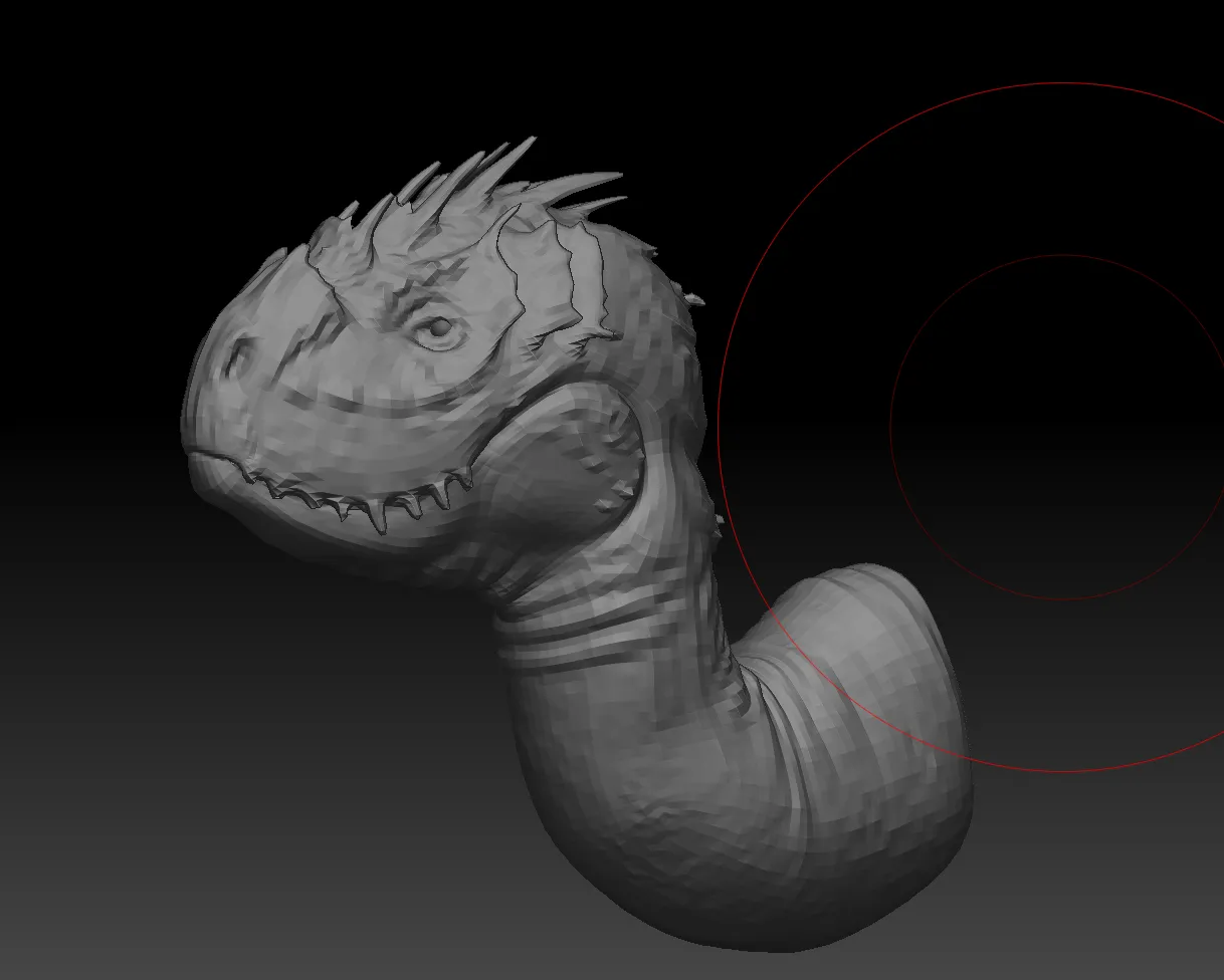 Dragon creature sculpt in ZBrush — detail 2
