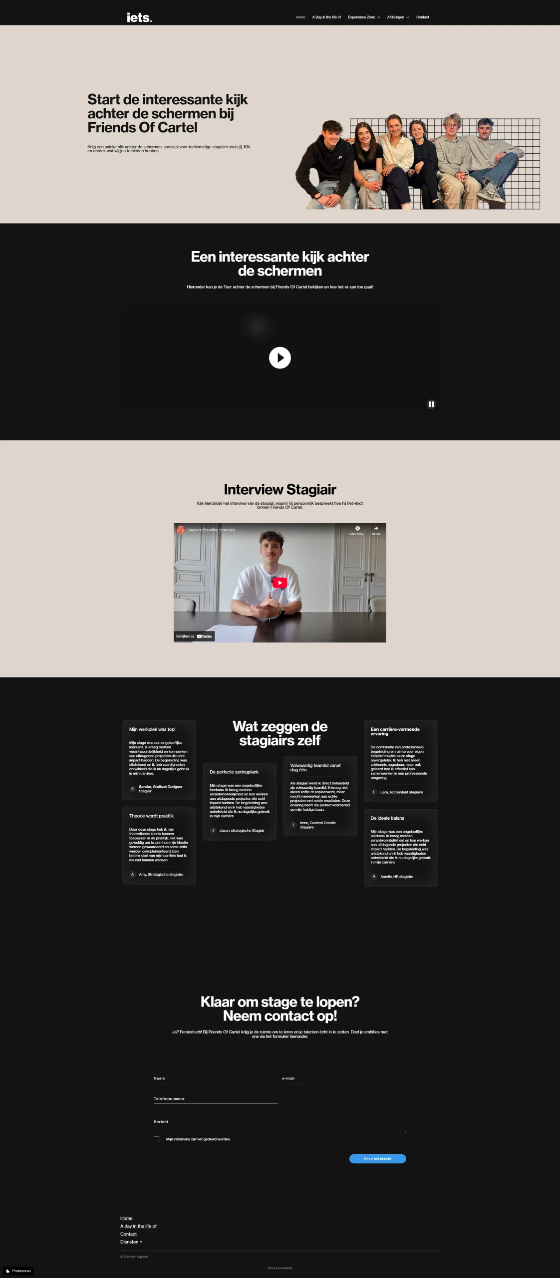 Intern onboarding website — Friends of Cartel thesis — detail 3