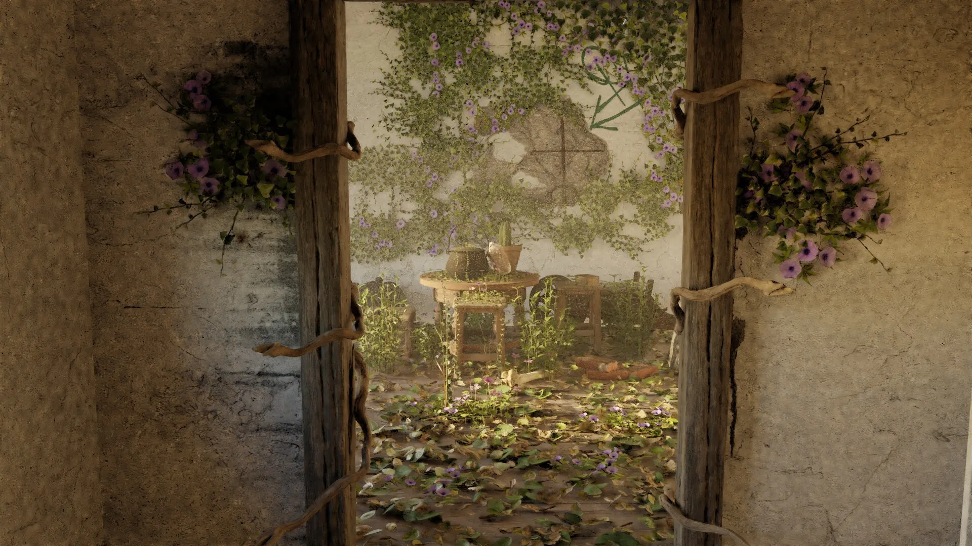 Abandoned Room atmospheric 3D interior render